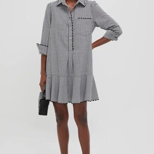 Black Gingham Ric Rac Callahan Shirt Dress